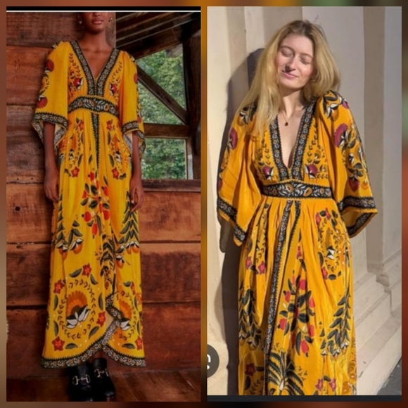 Anthropologie Dresses & Skirts - Farm Rio Yellow Maxidress